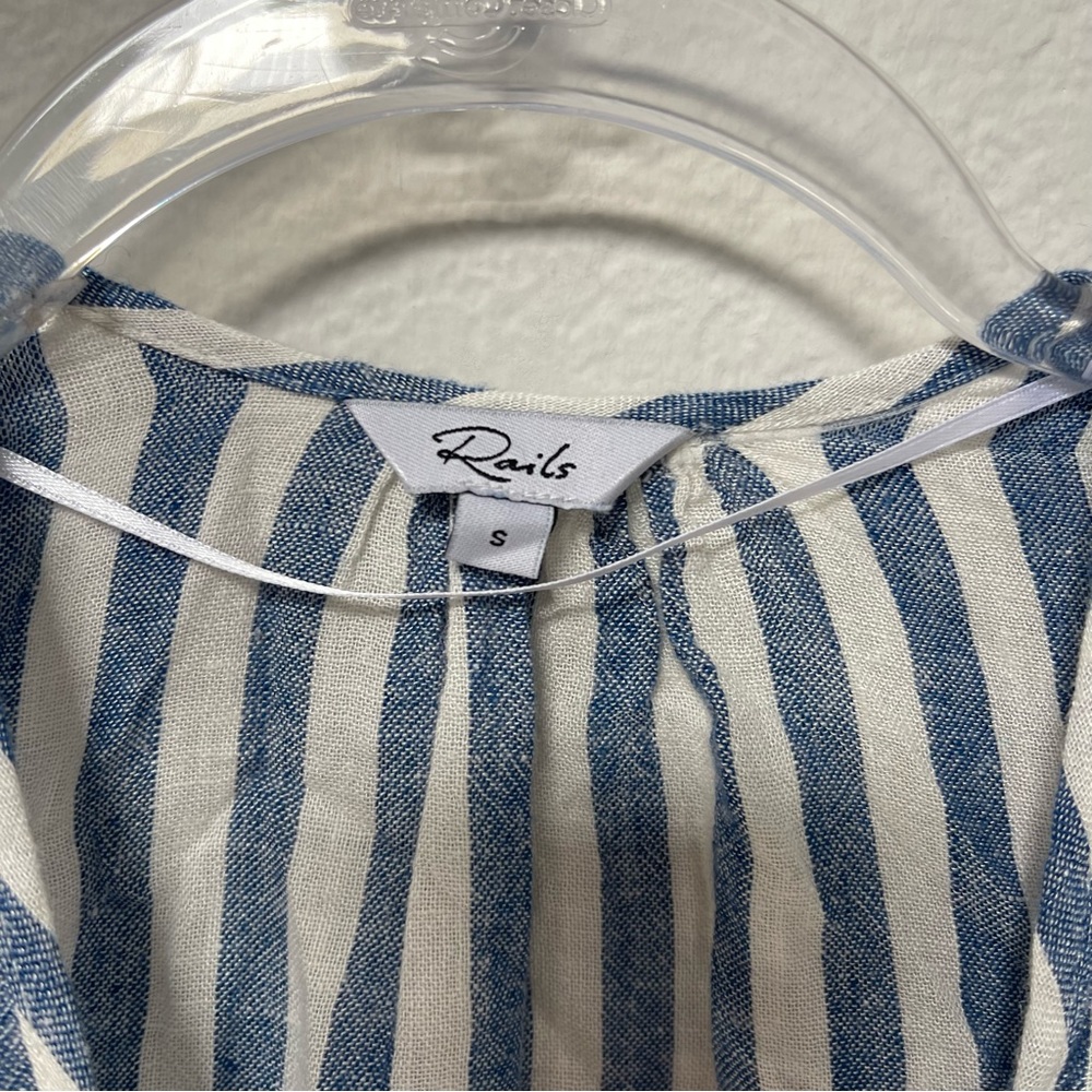 Rails Raquel Striped Wrap Top Blue White Size Small - Picture 5 of 5